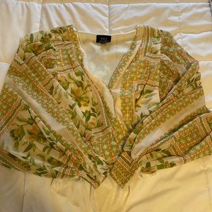 Vici Collection floral print bodysuit blouse with full sleeves